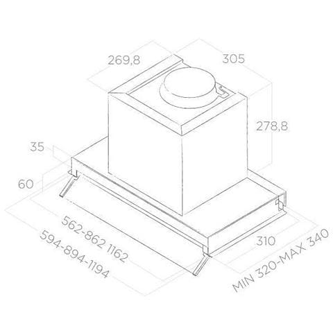Cappa a Incasso BOX IN PLUS IXGL /A / 60 Aspirante 60 cm Colore Bianco Acciaio inossidabile - Foto 3