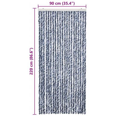 Zanzariera Blu Bianco E Argento 90x220 Cm Ciniglia - Foto 6
