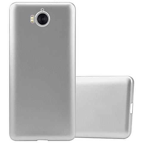 Custodia Compatibile Con Huawei Y6 2017 In Argento Metallico - Coperchio Protettivo In Silicone Tpu Flessibile - Foto 1