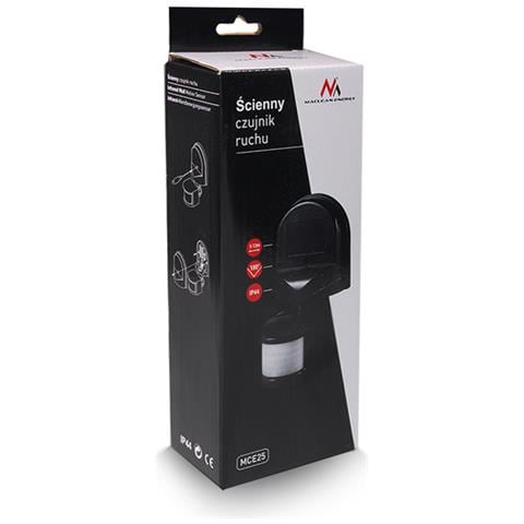 Rilevatore Movimento Sensore Pir 180° Da Parete Muro Risparmio Mce25 - Foto 2