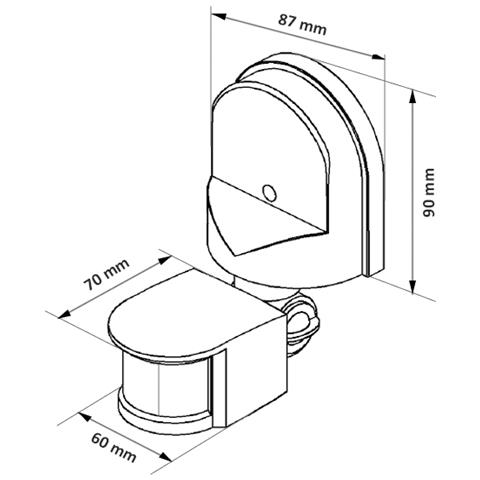 Rilevatore Movimento Sensore Pir 180° Da Parete Muro Risparmio Mce25 - Foto 3