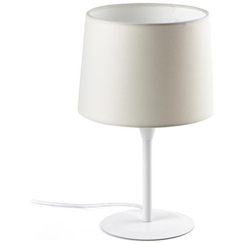 Lampada Da Tavolo Rotonda Rastremata Bianca, E27 - Foto 1