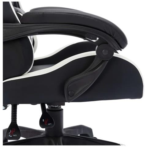 Sedia Da Gaming Con Luci A Led Rgb Bianca E Nera In Similpelle - Foto 10