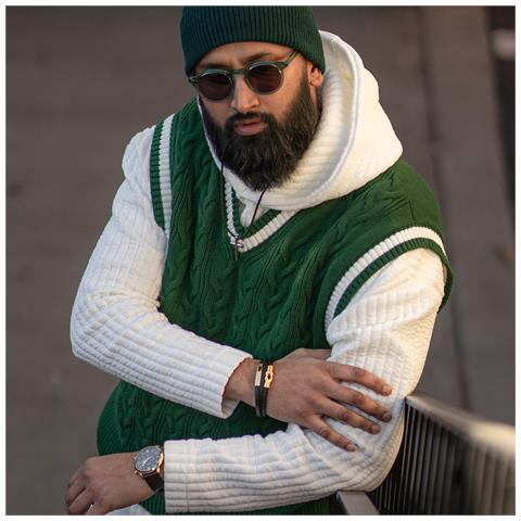 Bracciale da Uomo in Pelle, ""Proud"", 23cm, Oro - Foto 2