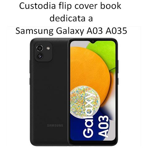 Smart Book Custodia Poket Silicone Flip Cover Case Per Samsung Galaxy A03 A035 Black - Foto 2