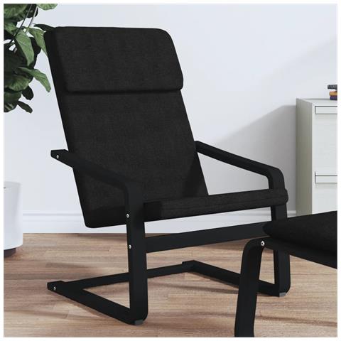 Sedia Relax Nera In Tessuto - Foto 8