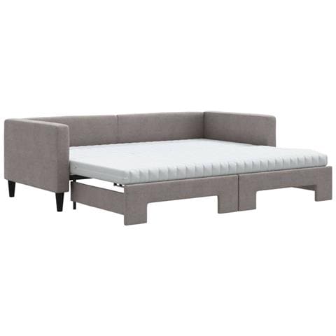 Divano Letto Estraibile Con Materassi Tortora 90x200 Cm Tessuto - Foto 1