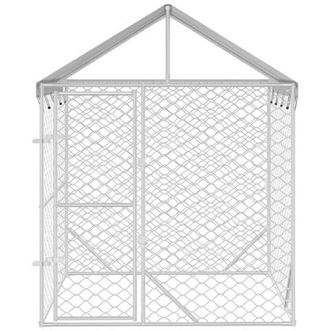 Cuccia Cani Da Esterno Tetto Argento 2x2x2,5 M Acciaio Zincato - Foto 4