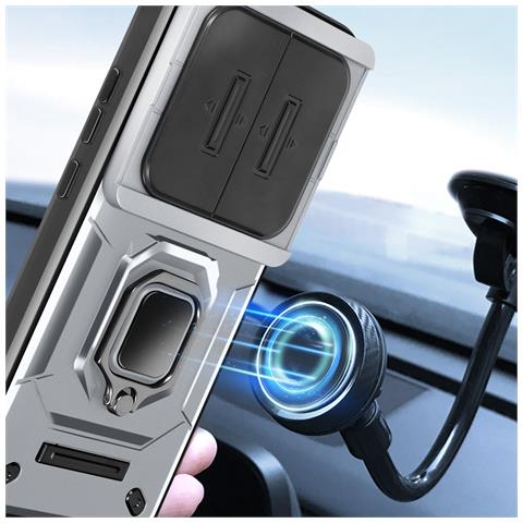 Cover Per Xiaomi 14 Ultra Anello Supporto Coprifotocamera Scorrevole - Foto 2