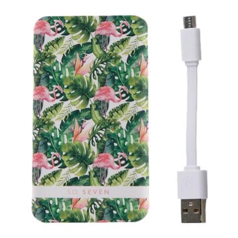 Powerbank 5000mah Tropical Con Cover Per Iphone Se / 8 / 7 / 6s / 6, Multicolore - Foto 1