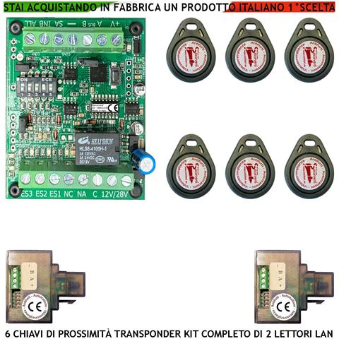Chiave Di Prossimità 2 Lettori Universali Lan Rj45 Qualsiasi Marca 6 Trasponder Uscita Relè C.nc.na 1ax24v Funzione Im - Foto 1