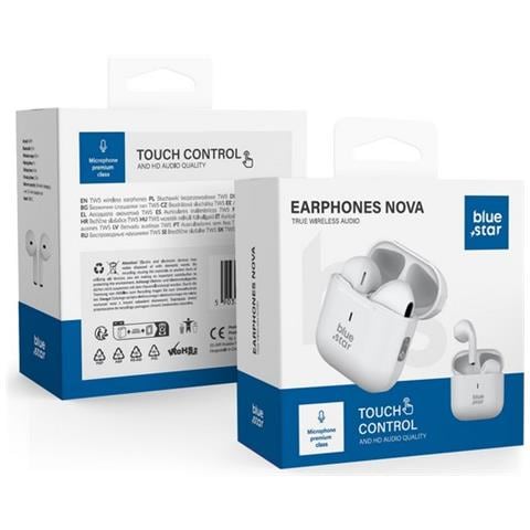 Auricolare Bluetooth 5.3 Tws Nova Fi5 Stereo Ergonimic White Per Smartphone Tablet - Foto 5