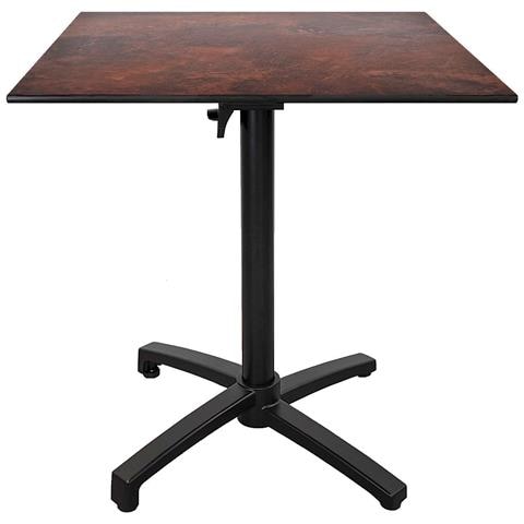 Tavolo Da Terrazza Pieghevole In Compact Hpl Decoro Ruggine 70 X 70 - Foto 1