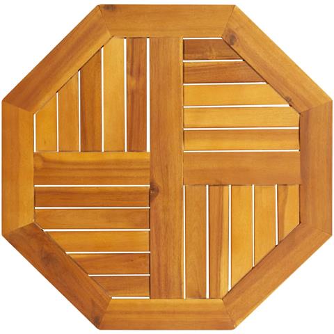 Piano Per Tavolo 60x60x2 Cm Ottagonale Legno Massello Di Acacia - Foto 1