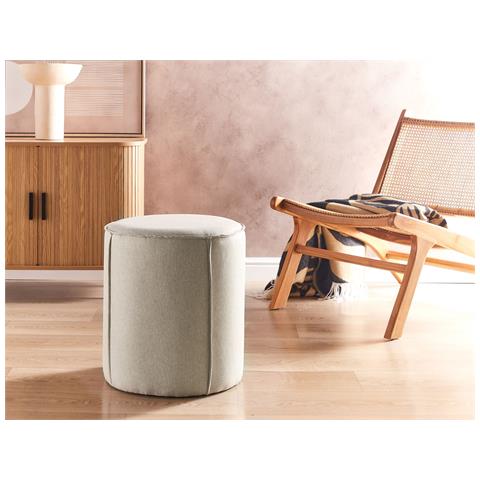 Pouf Sedona Lino Sintetico Beige - Foto 1