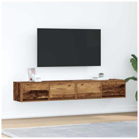 Mobili Porta TV 2 pz Legno Antico 80x31x25,5 cm in Truciolato - Foto 1