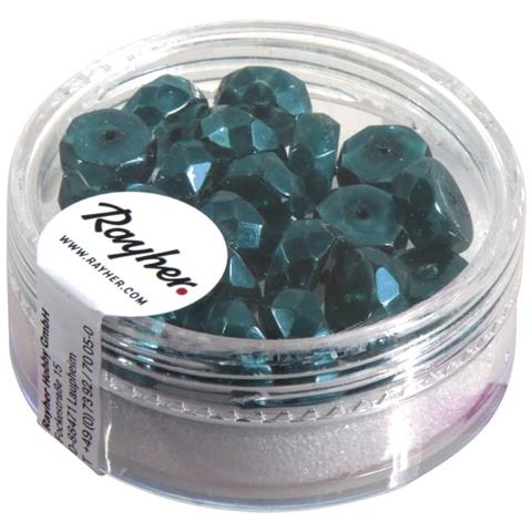 Rayher - 22 Pezzi - Perle In Vetro A Rondella 4x8mm - Colore Turchese - Foto 1