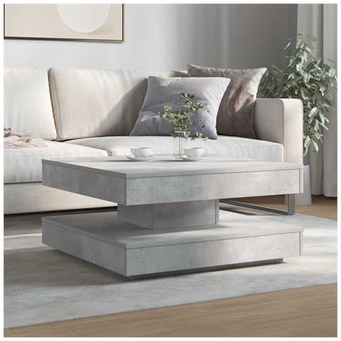 Tavolino Da Caffè Girevole A 360 Gradi Grigio 70x70x34,5 Cm - Foto 3