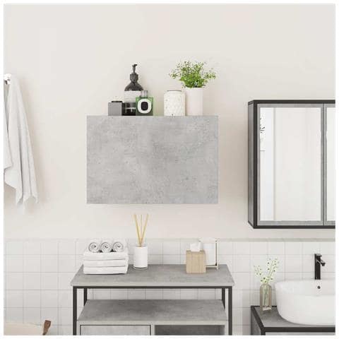 Armadietto Da Bagno Grigio Cemento 60x25x40 Cm In Truciolato - Foto 3