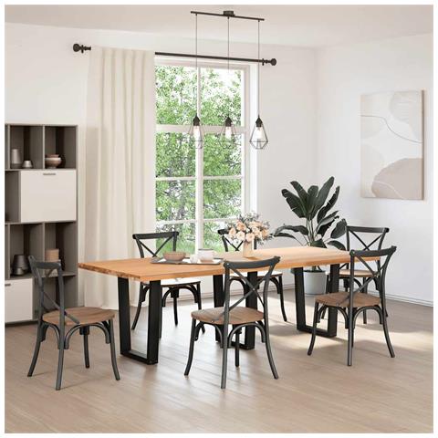 Gambe Per Tavolo Da Pranzo A V 3 Pz Nero 70x(72-73,3)cm Acciaio - Foto 2