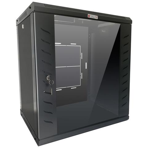 Armadio Rack 19" a Muro 15 Unità P. 600 mm Flat Pack Nero - Foto 2