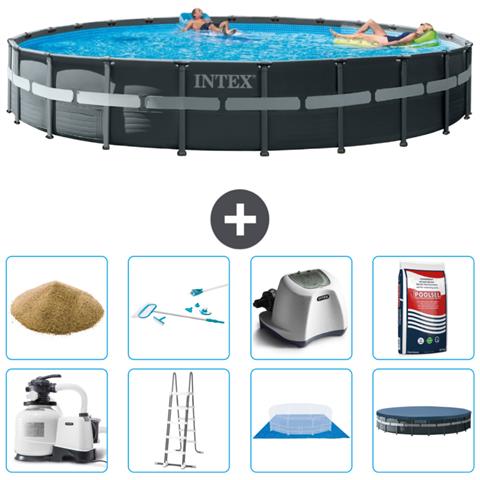 Piscina Fuori Terra - In Giro - 732x132 Cm - Grigio - Include Accessori Coordinati A3004 - Foto 1