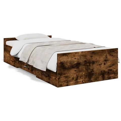 Giroletto Con Cassetti Rovere Fumo 100x200 Cm Legno Multistrato - Foto 1