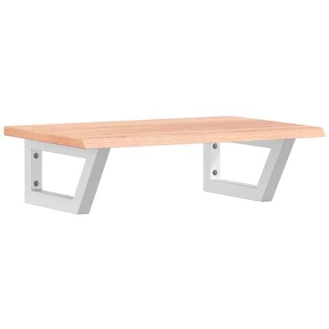 Ripiano A Parete Per Lavabo In Acciaio E Massello Di Rovere - Foto 1