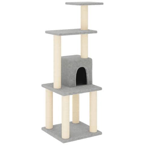 Lusso Casadino - Albero Per Gatti Con Tiragraffi In Sisal Grigio Chiaro 105 Cm - Foto 1