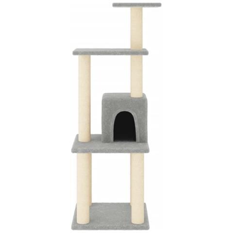 Lusso Casadino - Albero Per Gatti Con Tiragraffi In Sisal Grigio Chiaro 105 Cm - Foto 2