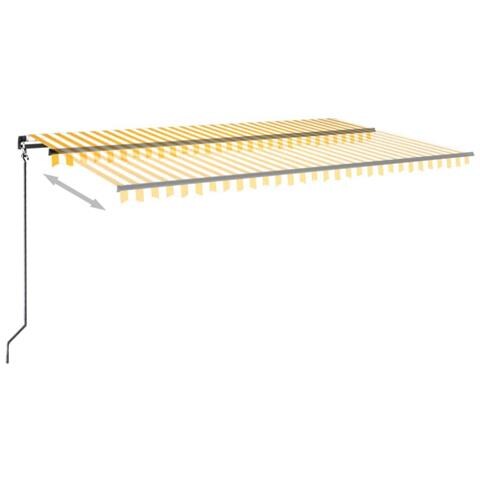 Lusso Casadino -  Tenda Da Sole Retrattile Manuale 500x350 Cm Gialla E Bianca - Foto 2