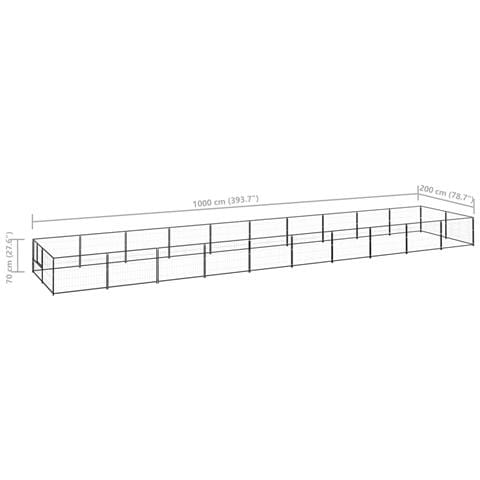 Gabbia Per Cani Nera 20 M² In Acciaio - Foto 6