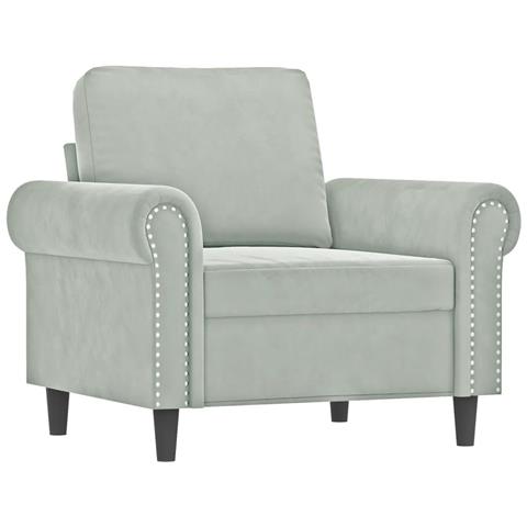 Set Di Divani 4 Pz Con Cuscini Grigio Chiaro In Velluto - Foto 2