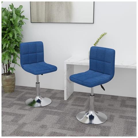 Sedie Da Pranzo Girevoli 2 Pz Blu In Tessuto - Foto 8