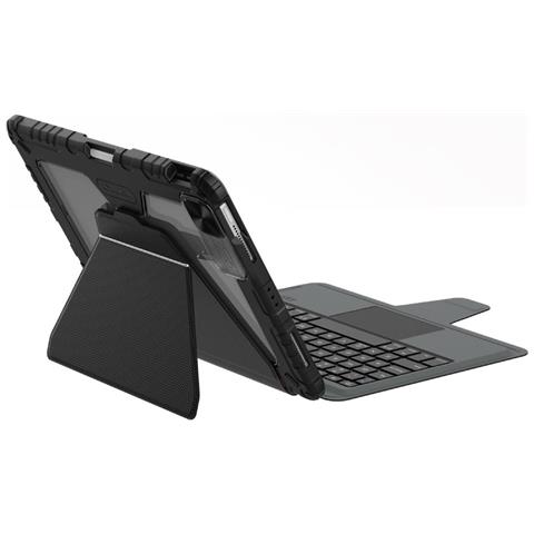 Custodia Con Tastiera Retroilluminata Per Ipad Air / Pro 11” Con Paraurti Rinforzato, Nero - Foto 2