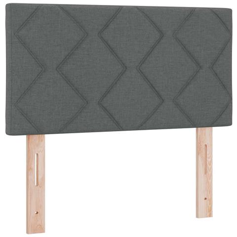 Testiera vitaXL Design a Blocchi Diamante Grigio Scuro 80 cm Tessuto - Foto 1