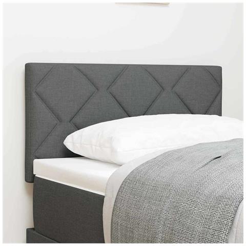 Testiera vitaXL Design a Blocchi Diamante Grigio Scuro 80 cm Tessuto - Foto 2