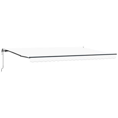 Tenda Retrattile Automatica  Bianca 500x350 cm, Tessuto di Ricambio per Tenda  per Telaio 5x3.5 m Bianca - Foto 1