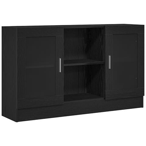 Credenza Nera in Rovere 120x30,5x70 cm in Legno Ingegnerizzato - Foto 1