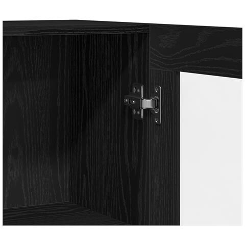 Credenza Nera in Rovere 120x30,5x70 cm in Legno Ingegnerizzato - Foto 9