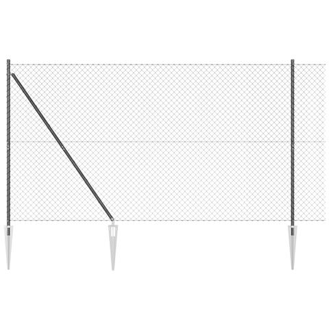 Recinzione a rete metallica con 7 pali a picchetto 1,6x10 m Acciaio zincato - Foto 1