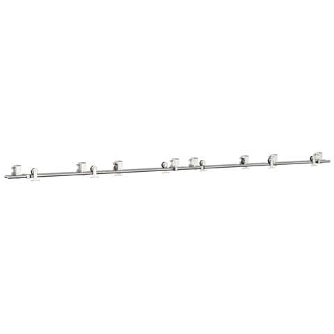 Kit Binari Porta Scorrevole 366 cm Acciaio Inossidabile Argento - Foto 1