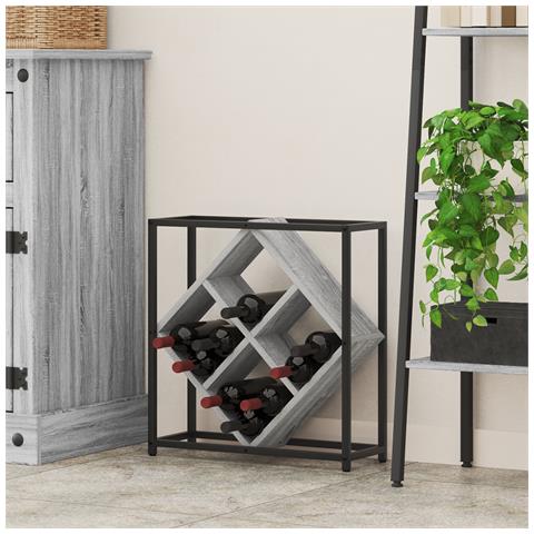 Portabottiglie Grigio Sonoma 51x18x52,5 cm Legno ingegnerizzato - Foto 2