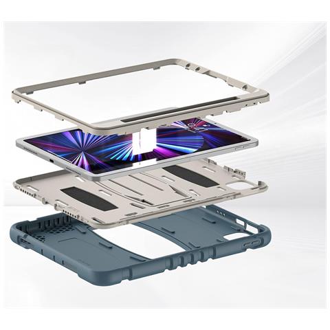 Custodia Per Samsung Galaxy Tab A7 10.4"" Armored Con Supporto Blu - Foto 4