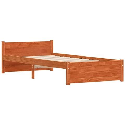 Struttura del letto con testiera Cera marrone 90 x 200 cm - Foto 1