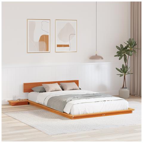 Struttura del letto Marrone 120 x 200 cm legno - Foto 2