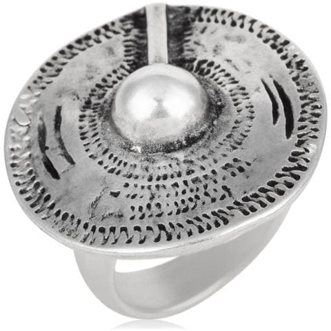 Anello Rotondo In Stile Etnico Placcato In Argento Sterling 925, Misura 16 - Foto 1