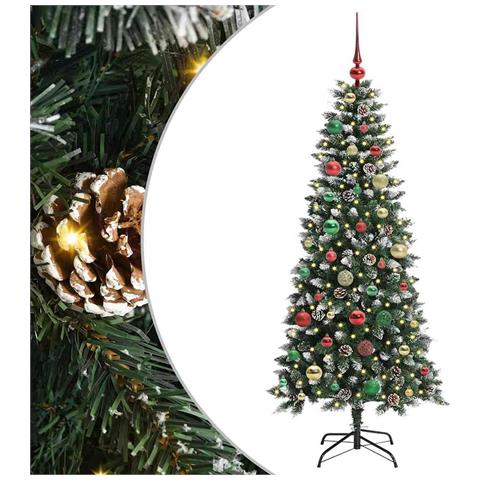 Albero di Natale artificiale con 150 LED Verde 150 cm - Foto 1