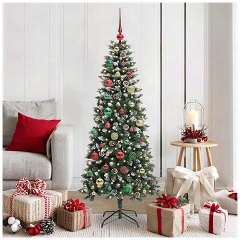 Albero di Natale artificiale con 150 LED Verde 150 cm - Foto 2