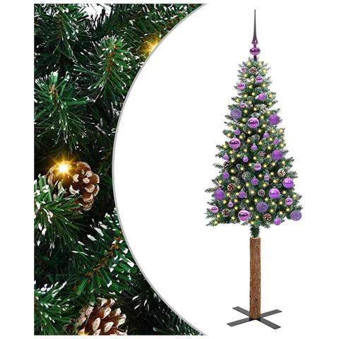 Albero di Natale snodato con 150 LED con supporto Verde 150 cm - Foto 1